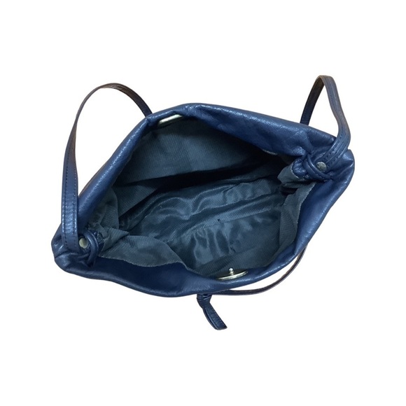 Dark blue leather crossbody bag (Preowned) - Picture 3 of 5